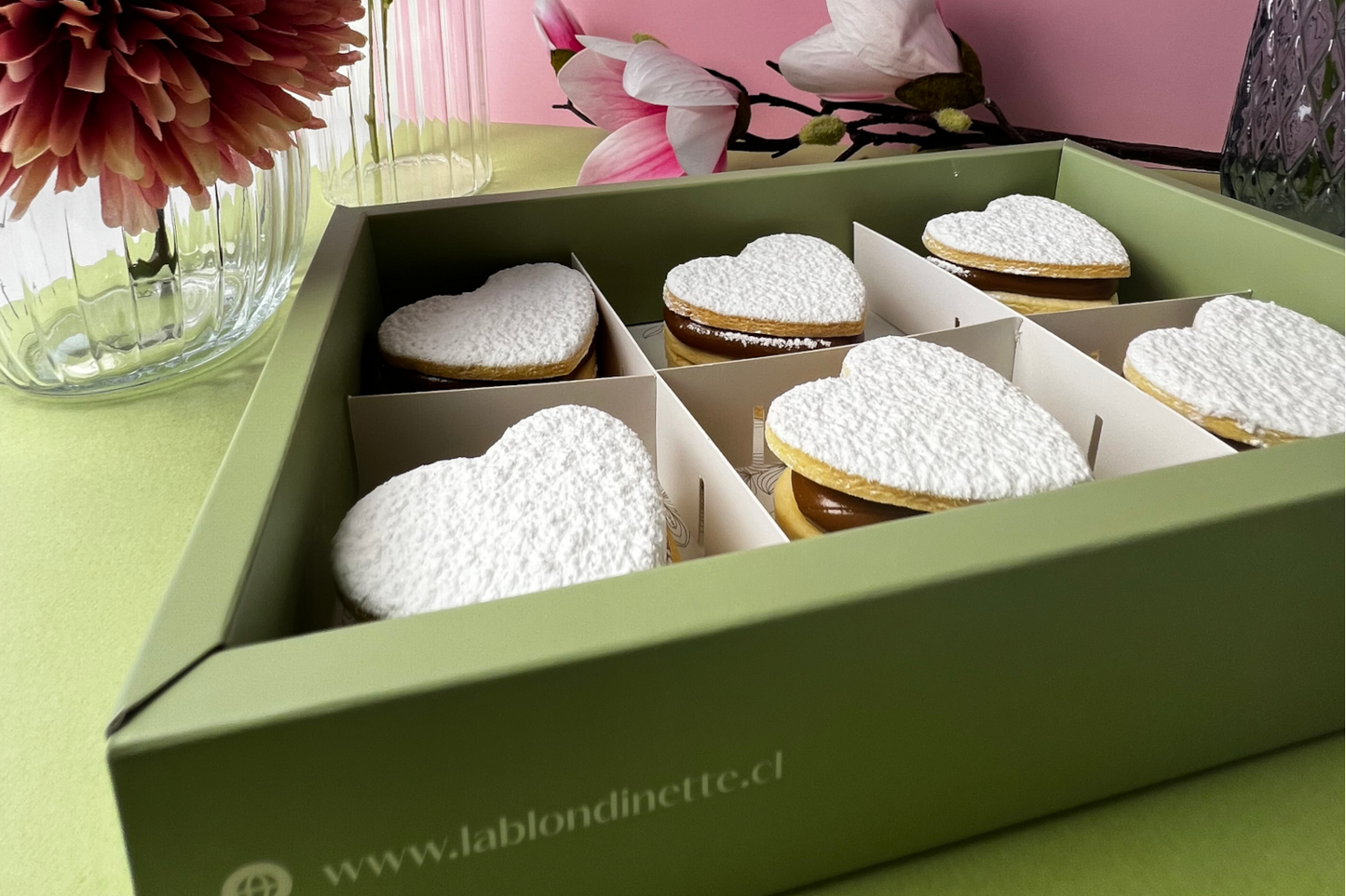 Alfajores de maicena corazón Día de la Madre